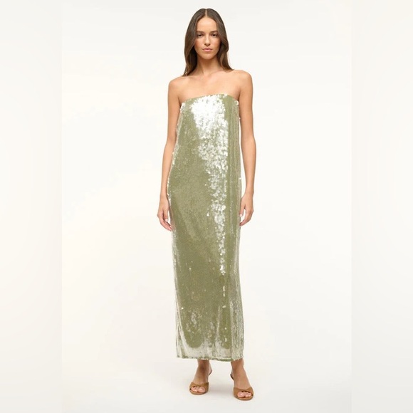 STAUD Dresses & Skirts - STAUD Strapless Green Dress